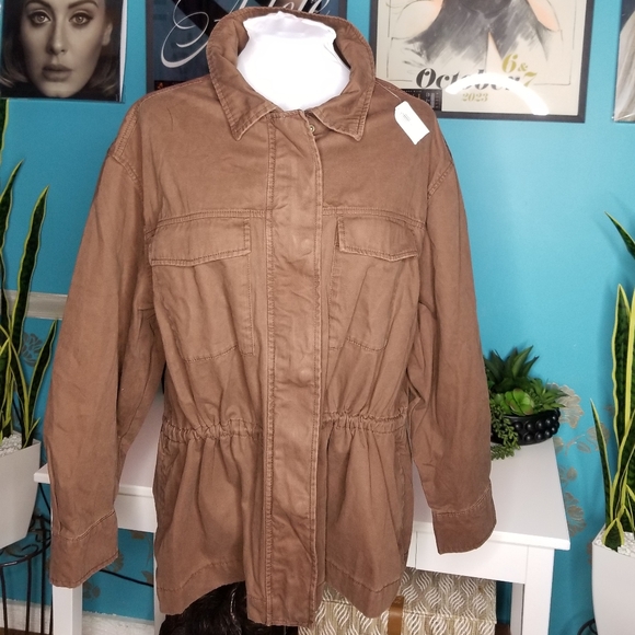 Old Navy Cinched Waist Utility Jacket Canyon Brown - Picture 4 of 16